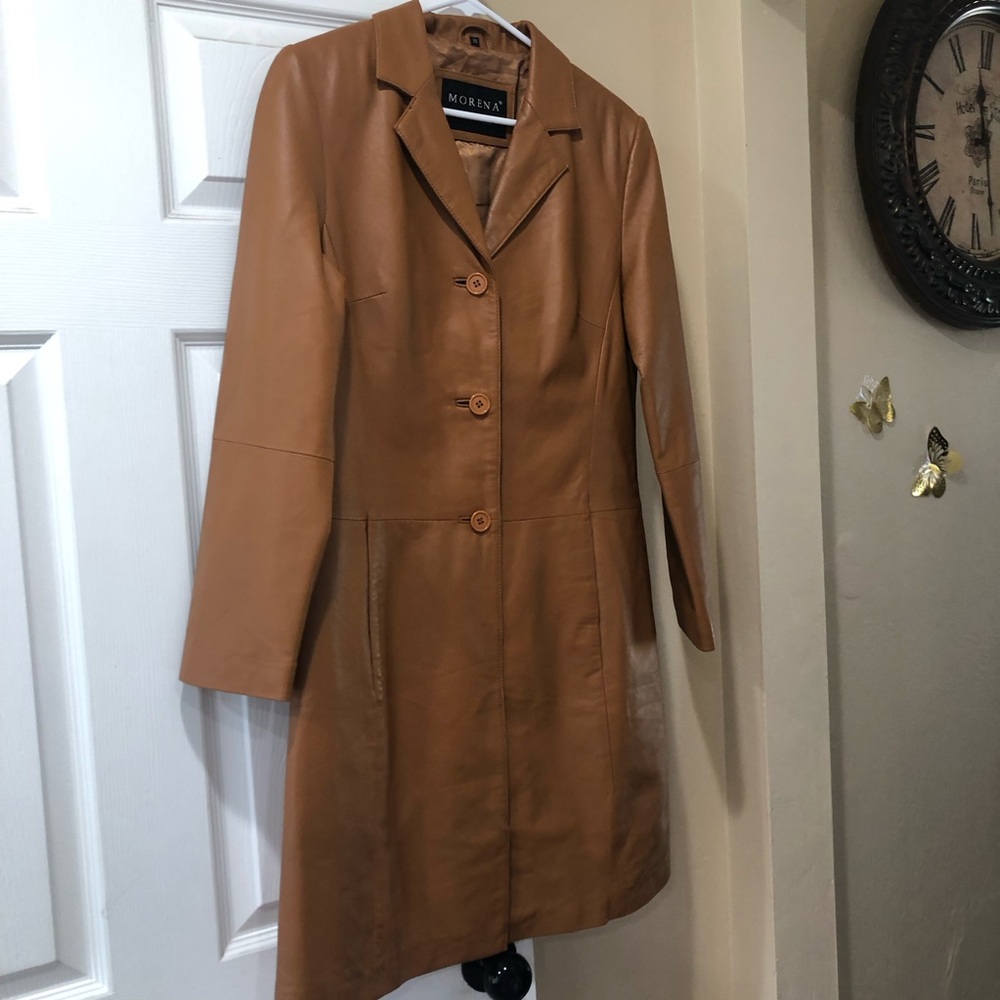 Women's Tan Leather Coat